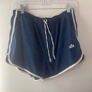 70s rare Men's Blue Athletic Shorts with White Trim